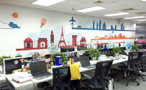 江山教你设计办公室墙绘的方法。