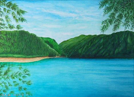 江山在墙绘中，如何绘画绿水青山？