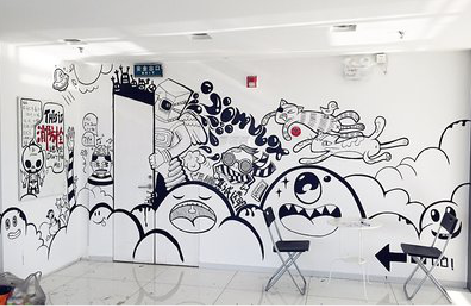 江山手绘墙并非传统涂鸦。